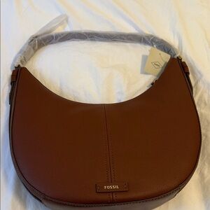 Fossil Brown Leather Hobo Bag